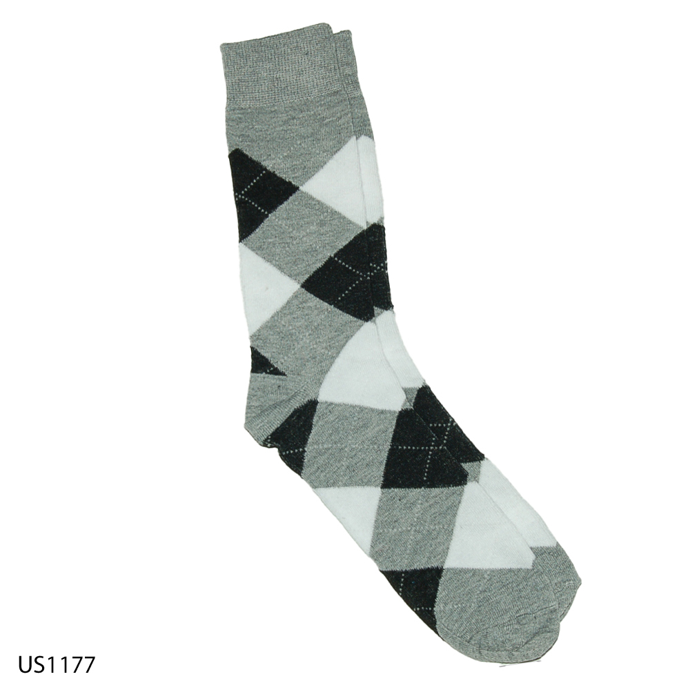 Argyle Socks Black, Gray, White Colorful Sock Company