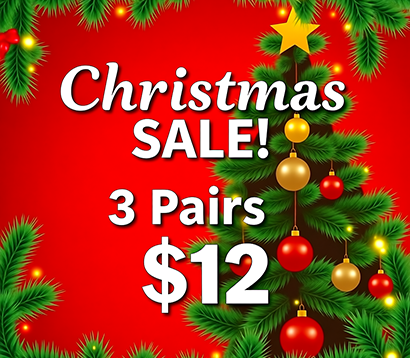 Christmas Sale - 3 pairs for $12